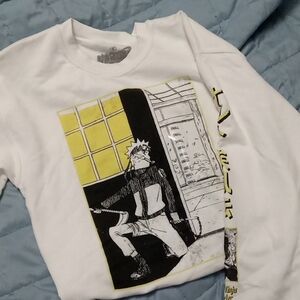 Ripple Junction Naruto Shippuden (S) White and Yellow Graphic Sweatshirt